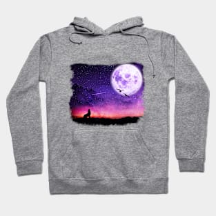 Wolf baying at the Moon Hoodie